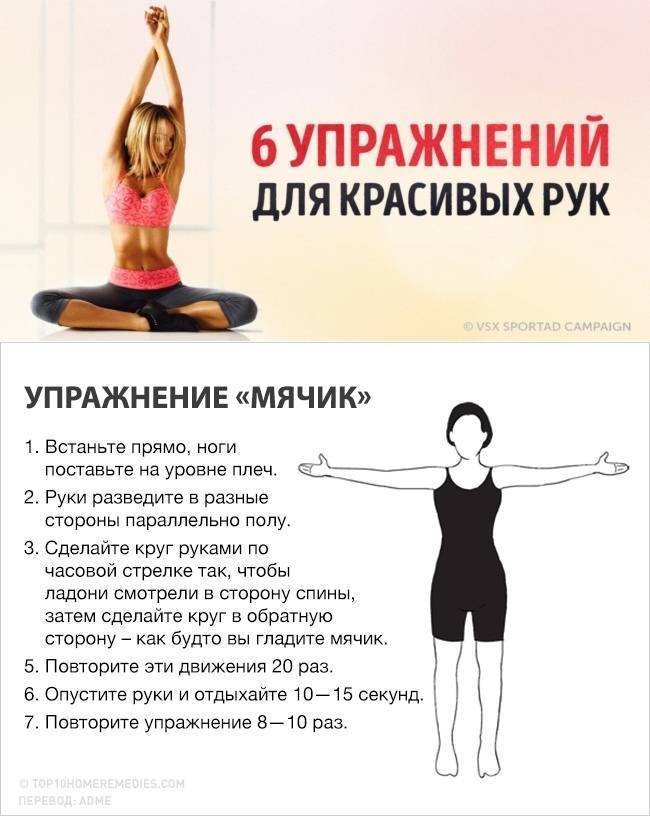 Упражнения для похудения рук и плеч в домашних условиях